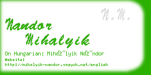 nandor mihalyik business card